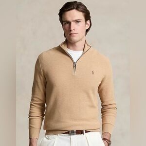 Polo Ralph Lauren Men’s Cotton Mesh Quarter-zip Sweater
Size Medium